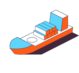 Ship with containers